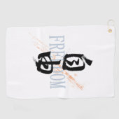 Kanji Jiyu/Freedom Japanese Calligraphy ゴルフタオル (横)