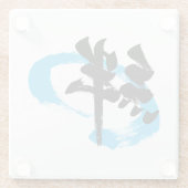 Kanji Kizuna/Bond Japanese Calligraphy ガラスコースター (裏面)