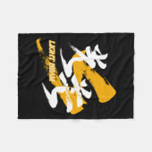 Kanji Kobo/Light Beam Japanese Calligraphy フリースブランケット (正面(横))