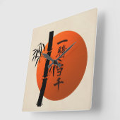 『KANJI MATCHLESS WARRIOR』 スクエア壁時計 (傾斜)