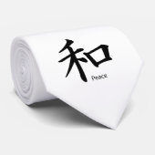 Kanji Peace Symbol in Ink Black ネクタイ (ロール)