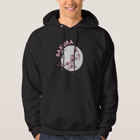Kanji Sakura Japanese Cherry Flower Blossom Pink S パーカ (正面)