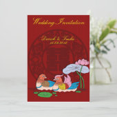 Kanjiz著設計されている中国のな結婚式招待状カード 招待状 (スタンド正面)