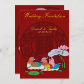 Kanjiz著設計されている中国のな結婚式招待状カード 招待状 (正面/裏面)