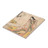 Kanjo Torii Kiyonaga裁判所女性日本人の美しい タイル (側面)