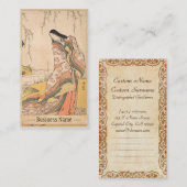 Kanjo Torii Kiyonaga裁判所女性日本人の美しい 名刺 (正面/裏面)