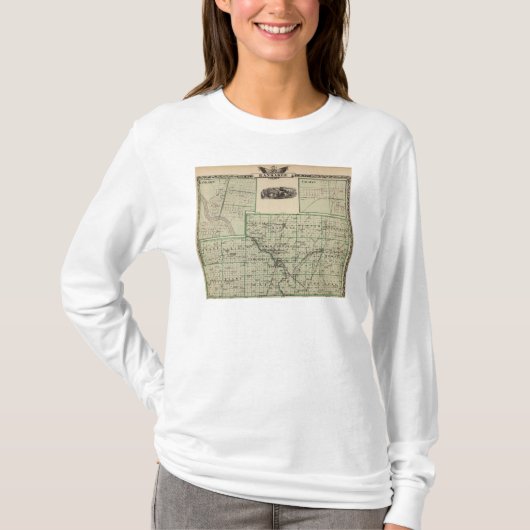 Kankakee郡、Kankakeeおよびギルマンの地図 Tシャツ (正面)