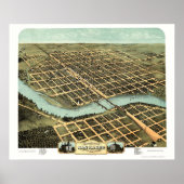 Kankakee, IL Panoramic Map - 1869 ポスター (正面)