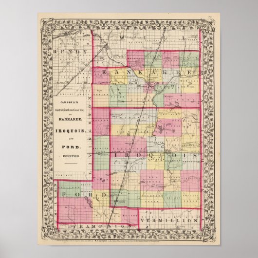 Kankakee, Iroquois, Ford counties ポスター (正面)
