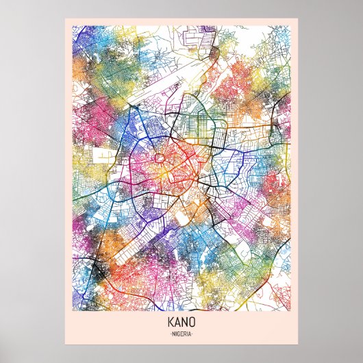  Kano Nigeria City Map ポスター (正面)