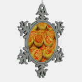 Kanom Pia ขนมเปี๊ยะ ~アジアのお菓子デザート食 スノーフレークピューターオーナメント (左)