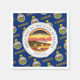 Kansan Flag & Seal, Flag of Kansas スタンダードカクテルナプキン