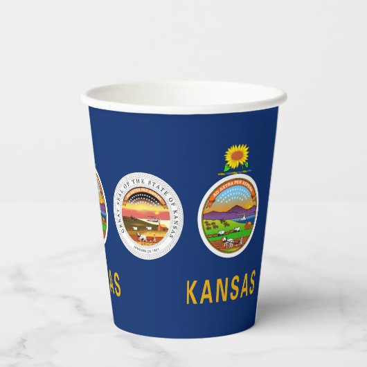 Kansan Flag & Seal, Flag of Kansas 紙コップ (裏面)
