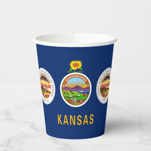 Kansan Flag & Seal, Flag of Kansas 紙コップ (左)