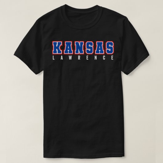 KANSAS カッコいい Blue & Red KansasオールキャップスKANSAS Old Tシャツ (デザイン正面)