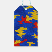 Kansas Blue Red Yellow Vibrant Camo Pattern ギフトタグ (裏面)