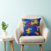 Kansas Blue Red Yellow Vibrant Camo Pattern クッション (椅子)