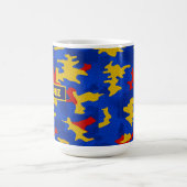 Kansas Blue Red Yellow Vibrant Camo Pattern コーヒーマグカップ (中央)