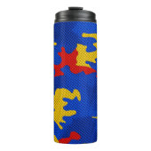 Kansas Blue Red Yellow Vibrant Camo Pattern タンブラー (正面)