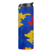 Kansas Blue Red Yellow Vibrant Camo Pattern タンブラー (回転左)