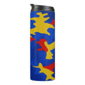 Kansas Blue Red Yellow Vibrant Camo Pattern タンブラー (回転右)