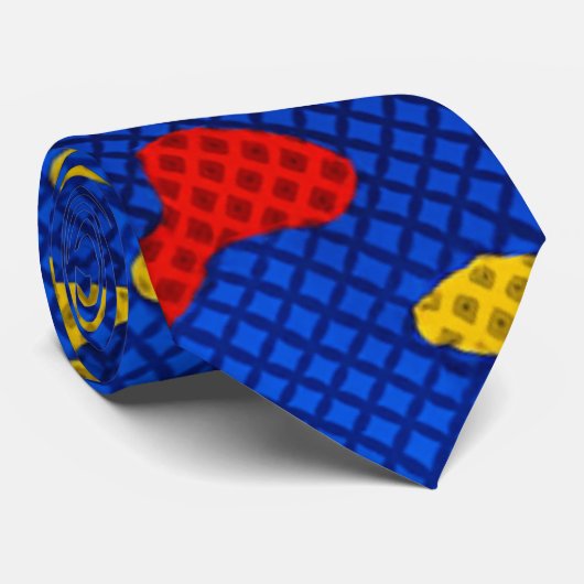 Kansas Blue Red Yellow Vibrant Camo Pattern ネクタイ (ロール)