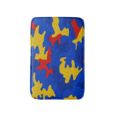 Kansas Blue Red Yellow Vibrant Camo Pattern バスマット (正面縦)
