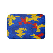 Kansas Blue Red Yellow Vibrant Camo Pattern バスマット (正面)