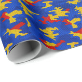 Kansas Blue Red Yellow Vibrant Camo Pattern ラッピングペーパー (ロールコーナー)