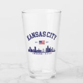Kansas City Flag & Skyline Design | Cool Midwest  タンブラーグラス (正面)