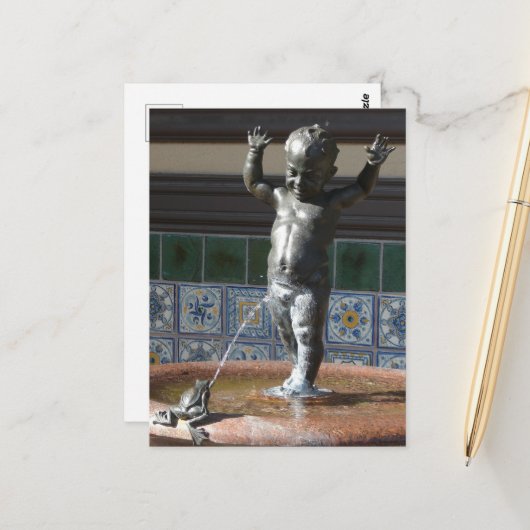 Kansas City Fountain Boy and Frog ポストカード (正面/裏面インサイチュ)