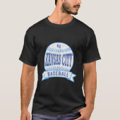 Kansas City Kc Baseball Kc Blue Throwback Tシャツ (正面)