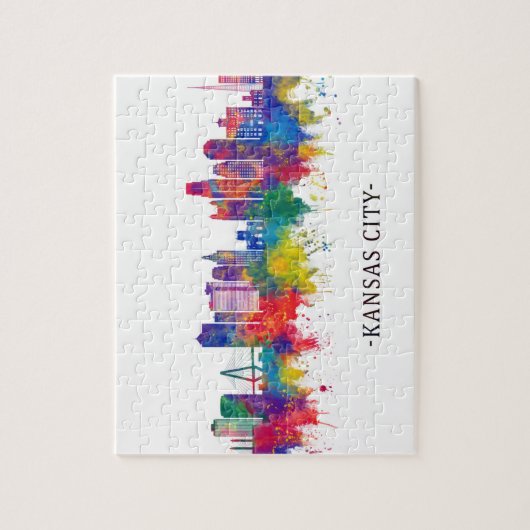 Kansas City Missouri Skyline ジグソーパズル (縦)