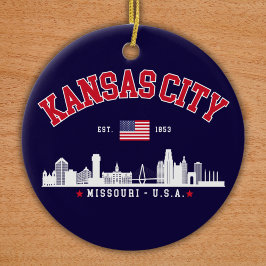 Kansas City Modern Skyline Souvenir セラミックオーナメント