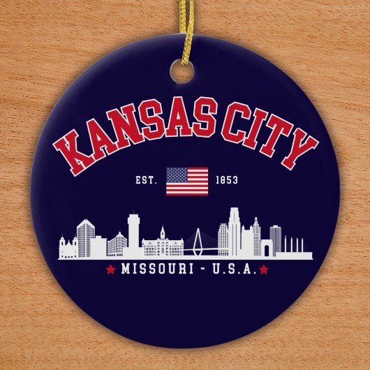 Kansas City Modern Skyline Souvenir セラミックオーナメント