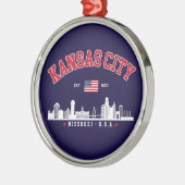 Kansas City Modern Skyline Souvenir メタルオーナメント (左)