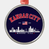 Kansas City Modern Skyline Souvenir メタルオーナメント (正面)