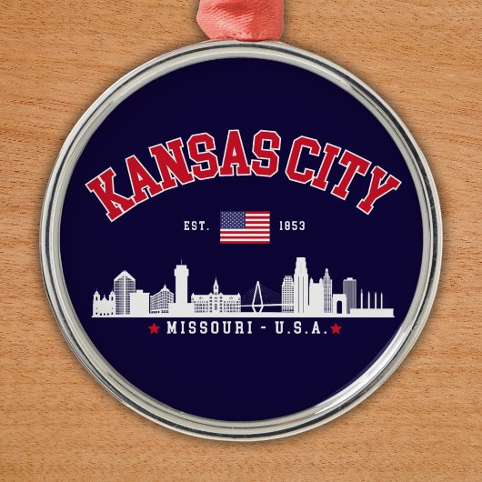 Kansas City Modern Skyline Souvenir メタルオーナメント