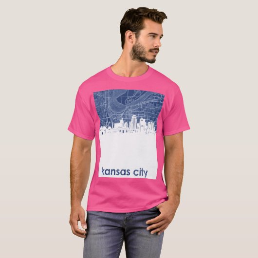 kansas city skyline 4 tシャツ (正面フル)