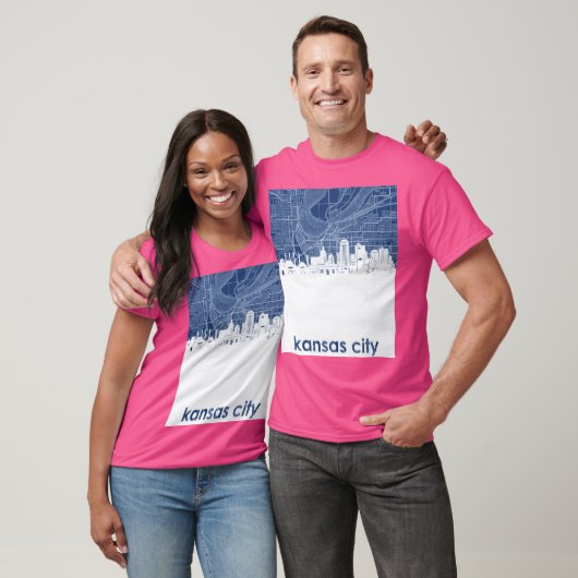 kansas city skyline 4 tシャツ (ユニセックス)