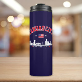 Kansas City Skyline | Vintage American Flag タンブラー