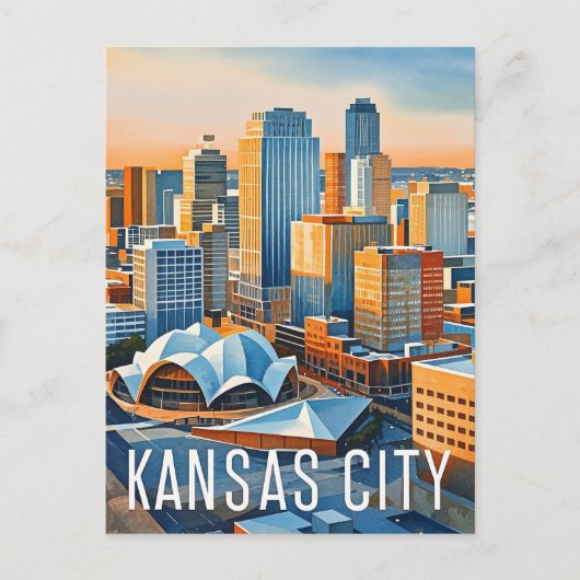 Kansas City Water color ポストカード (正面)