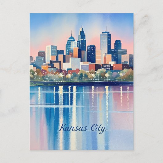 Kansas city watercolor ポストカード (正面)