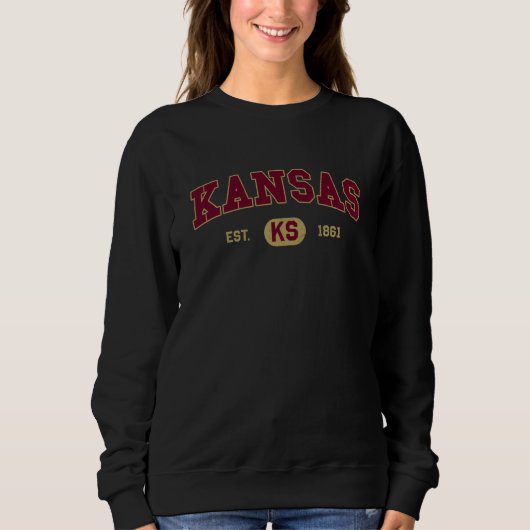 Kansas Classic Collegiate Varsity Style COZY Kansa スウェットシャツ (正面)