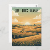 Kansas Flint Hills Travel Souvenir ポストカード (正面/裏面)