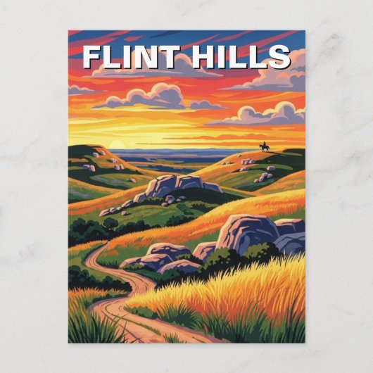 Kansas Flint Hills Travel Souvenir ポストカード (正面)