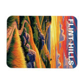 Kansas Flint Hills Travel Souvenir マグネット (横)