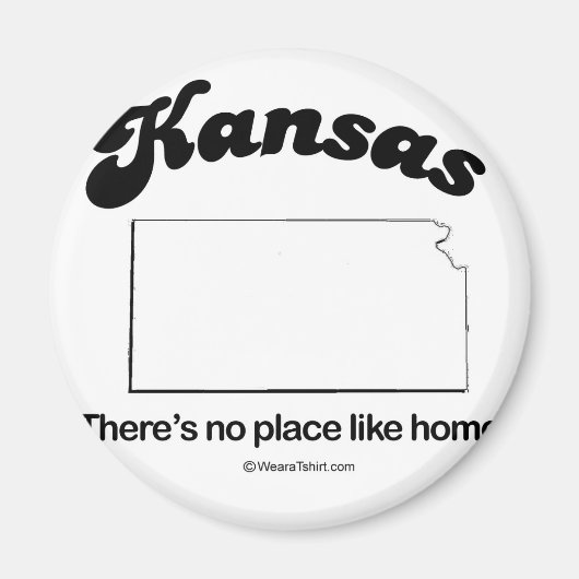 KANSAS - 「KANSAS州モットー」 Tシャツとギア マグネット (正面)