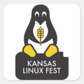 Kansas Linux Festスタンプ スクエアシール (正面)