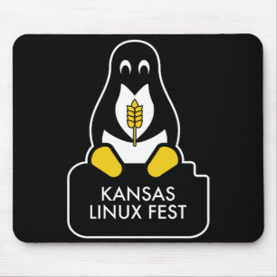 Kansas Linux Festマウスパッド（黒） マウスパッド